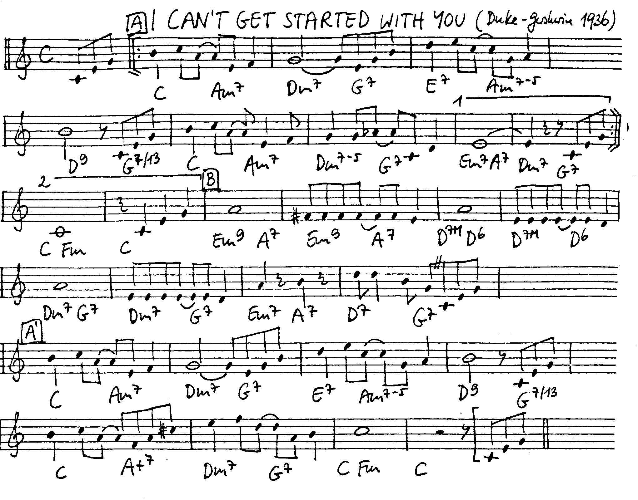 i can't get started leadsheet – book us for your next 20s or gatsby event